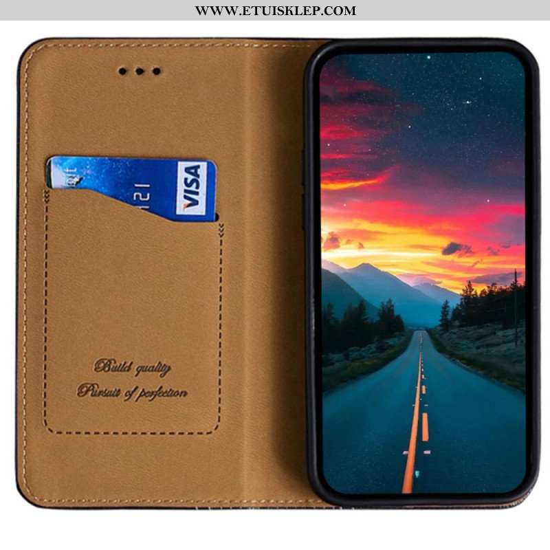Etui Na Telefon do Honor 70 Etui Folio Skórzane Szwy Liczi